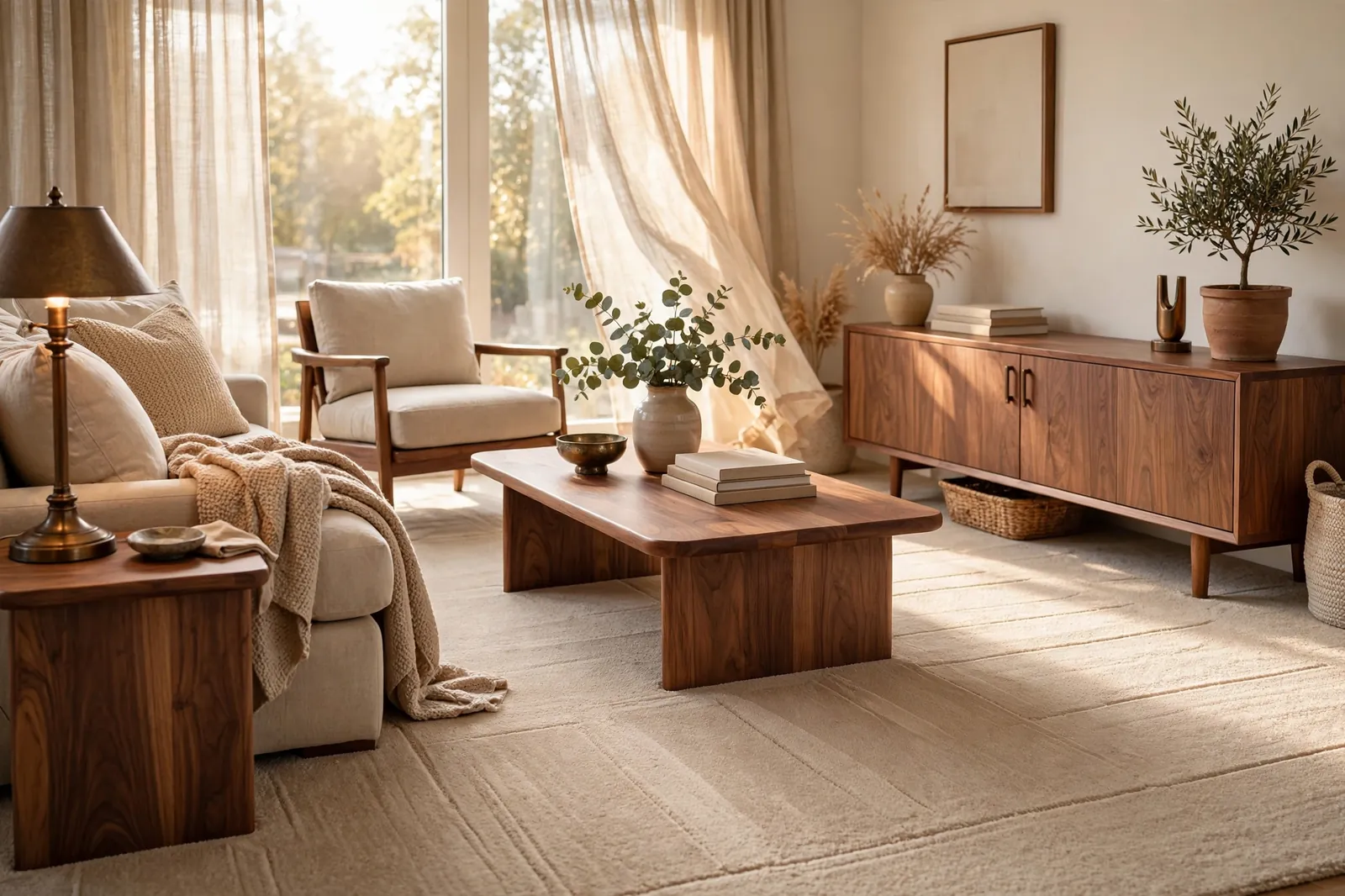Freshly cleaned living room carpet in Waldorf, MD by Waldorf Carpet Cleaning and Upholstery Company