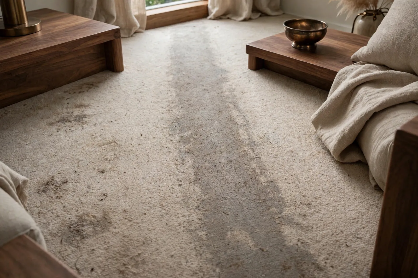 Before photo, Pet Stain and Odor Removal in Carrington, by Waldorf Carpet Cleaning and Upholstery Company