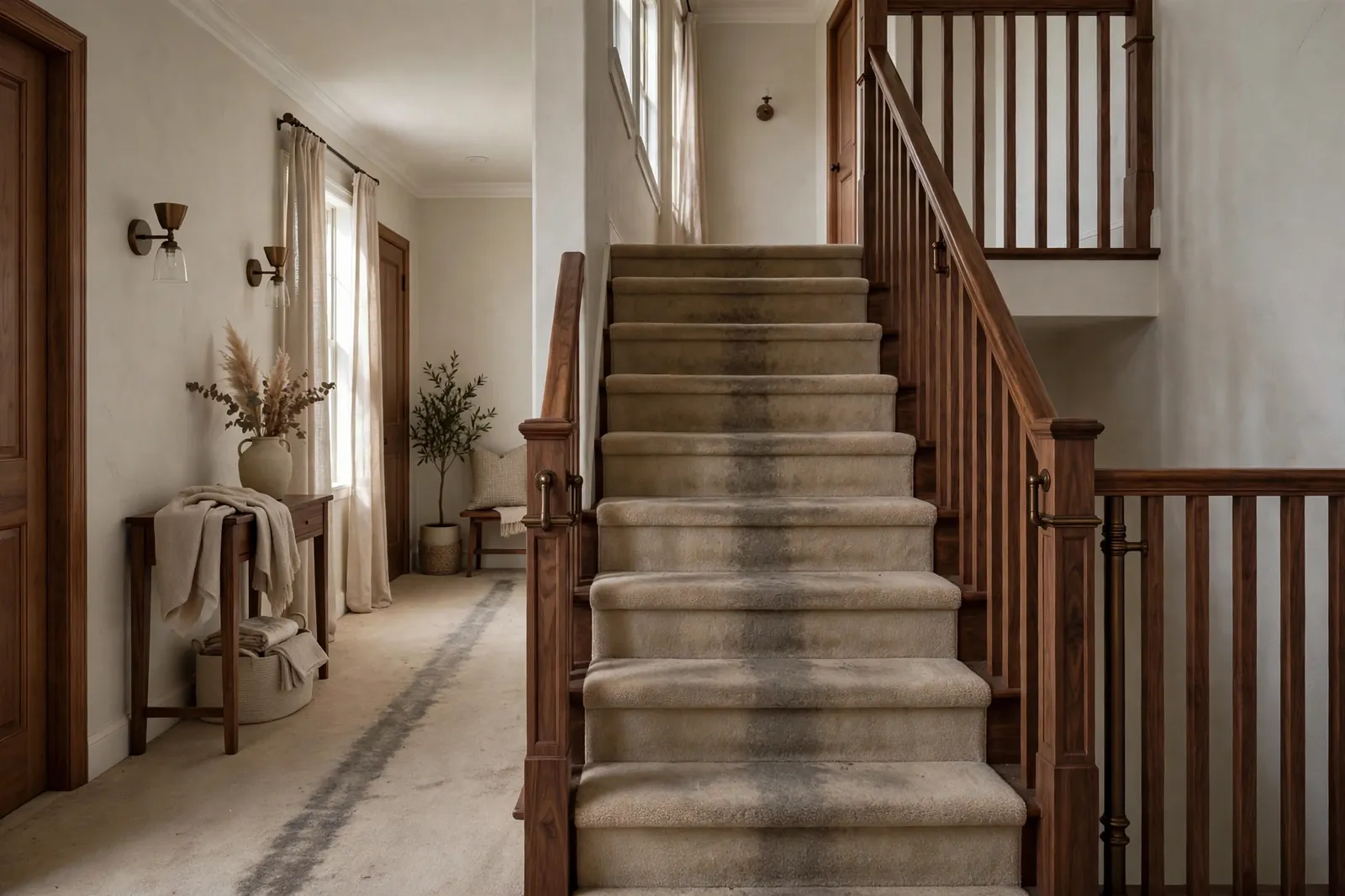 Before photo, Stair and Hallway Carpet Cleaning in Wakefield, by Waldorf Carpet Cleaning and Upholstery Company